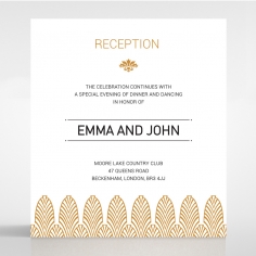 Gilded Decadence wedding reception invitation card