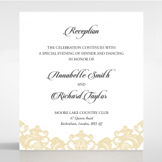 Golden Baroque Pocket reception wedding card design