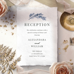 Indigo Round reception invite card