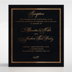 Lux Royal Lace with Foil wedding reception invitation card
