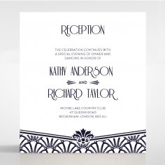 Modern Deco wedding stationery reception invite card