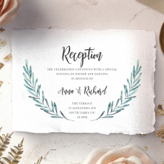 Modern Garland reception wedding card design