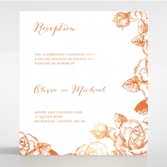 Rose Romance Letterpress with foil reception card design