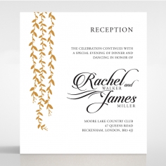 Unbroken Romance reception stationery invite card