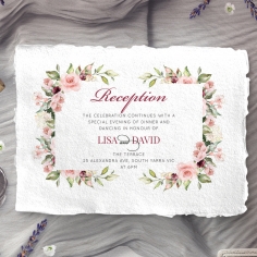 Vines of Love wedding reception invitation card
