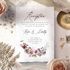 Watercolor Rose Garden reception invitation