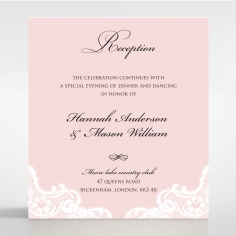 White Lace Drop reception stationery invite card