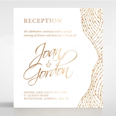 Woven Love Letterpress with foil reception invitation card