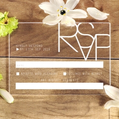 Acrylic Minimalist Love rsvp card design