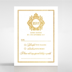 Gold Foil Baroque Gates rsvp wedding enclosure card design
