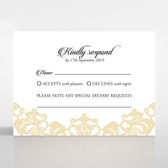 Golden Baroque Pocket rsvp wedding card