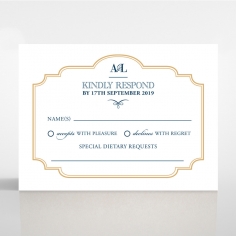 Noble Blue Gates wedding rsvp card