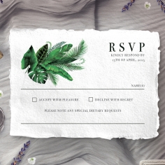 Palm Leaves rsvp card design