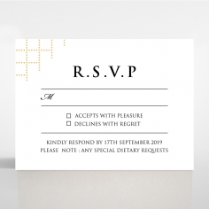 Quilted Letterpress Elegance wedding rsvp card