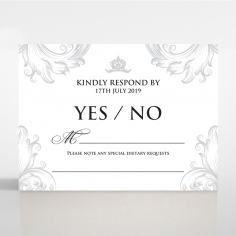 Regally Romantic wedding rsvp card