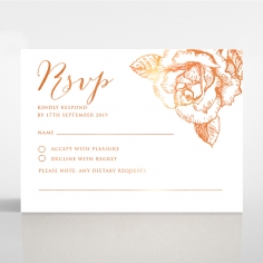 Rose Romance Letterpress with foil rsvp card