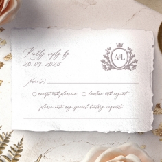 Royal Crest wedding rsvp card