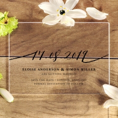 Acrylic Infinity save the date invitation stationery card