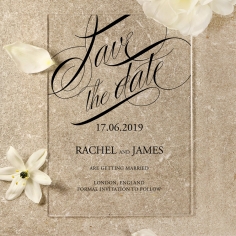 Acrylic Polished Affair save the date card design