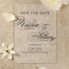 Acrylic Timeless Romance save the date invitation stationery card design