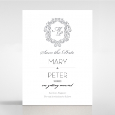 Aristocrat save the date invitation stationery card design