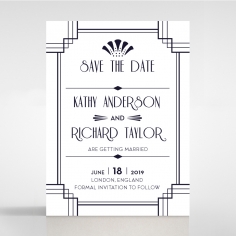 Art Deco Allure wedding save the date stationery card