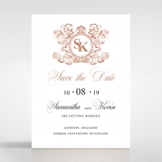 Baroque Romance wedding stationery save the date card design