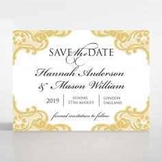 Black Lace Drop wedding stationery save the date card item