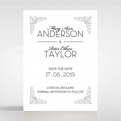 Black on Black Victorian Luxe wedding save the date card design