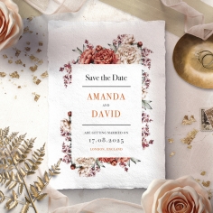 Blossoming Love save the date stationery card