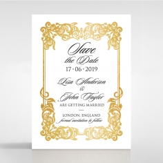 Divine Damask with Foil wedding save the date card design