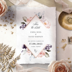 Enchanting Florals save the date card design