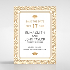 Gilded Decadence wedding stationery save the date card