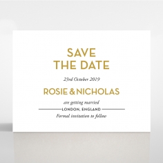 Gold Chic Charm Paper wedding save the date stationery card design