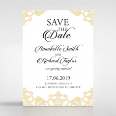 Golden Baroque Pocket save the date stationery card design