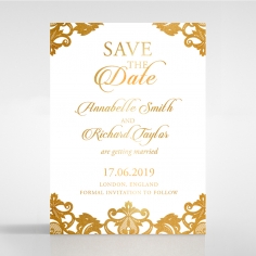 Golden Baroque Pocket with Foil save the date stationery card item