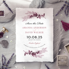 Magenta Wed save the date wedding stationery card