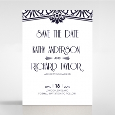 Modern Deco save the date invitation stationery card design