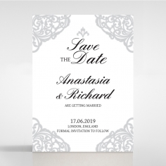 Modern Vintage save the date invitation stationery card