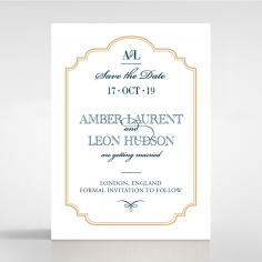 Noble Blue Gates save the date invitation stationery card design