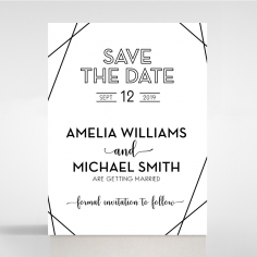 Paper Art Deco wedding stationery save the date card design