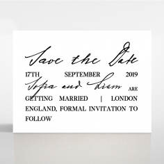 Paper Modern Romance wedding stationery save the date card