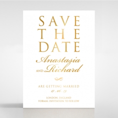 Quilted Letterpress Elegance with foil save the date invitation stationery card