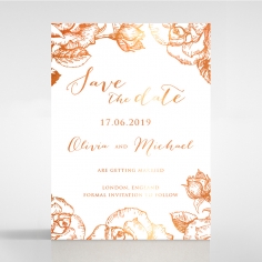 Rose Romance Letterpress with foil save the date invitation stationery card design