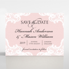 White Lace Drop save the date wedding card design