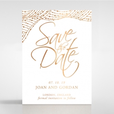 Woven Love Letterpress with foil save the date card