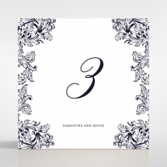 Baroque Romance wedding stationery table number card design