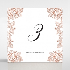 Baroque Romance wedding stationery table number card