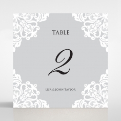 Black Divine Damask table number card stationery