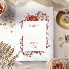 Blossoming Love wedding table number card stationery item